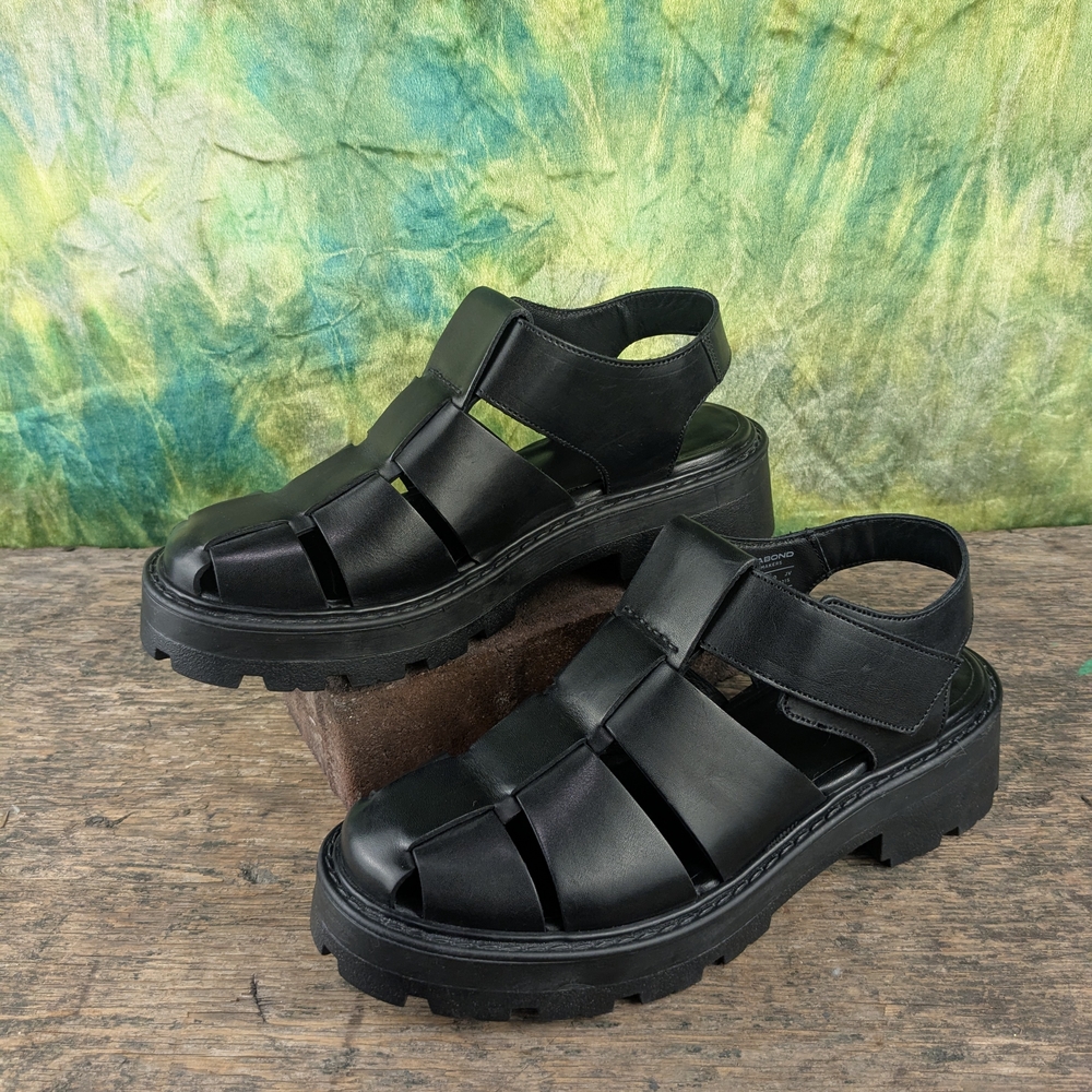 Black Platform Sandals with Chunky Design